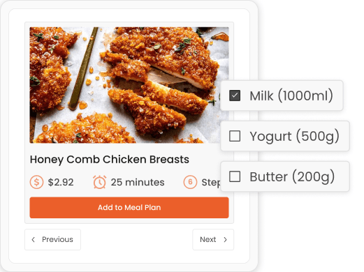 Receive Personalized Recipe Suggestions